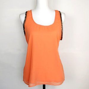 Fun & Flirt Salmon Tank with Sequin Embelishments